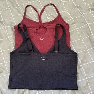 Beyond Yoga Burgundy and Charcoal Sports Bras